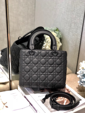 medium lady D*or bag 9.5 x 8 x 4.5 inches