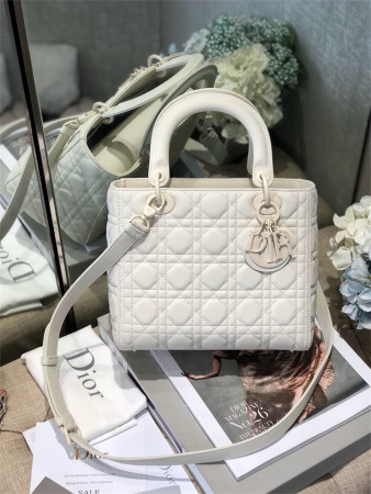 medium lady D*or bag 9.5 x 8 x 4.5 inches