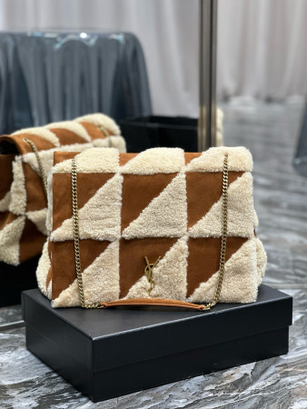 Y*L jamie large in suede and shearling 38×26×12cm