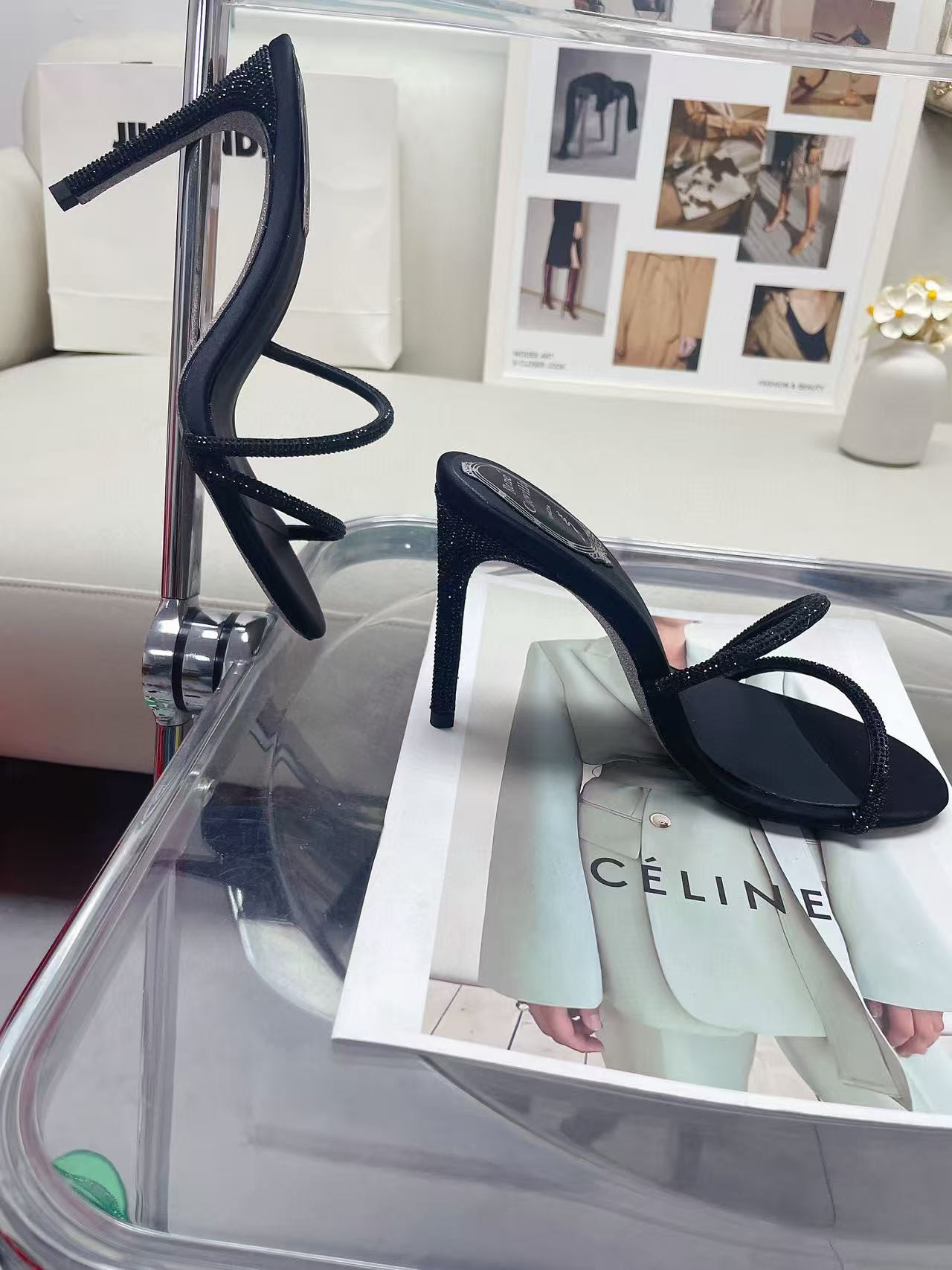 ua rené Ca0v1LLa open-toe crystal-embellished sandals 95mm