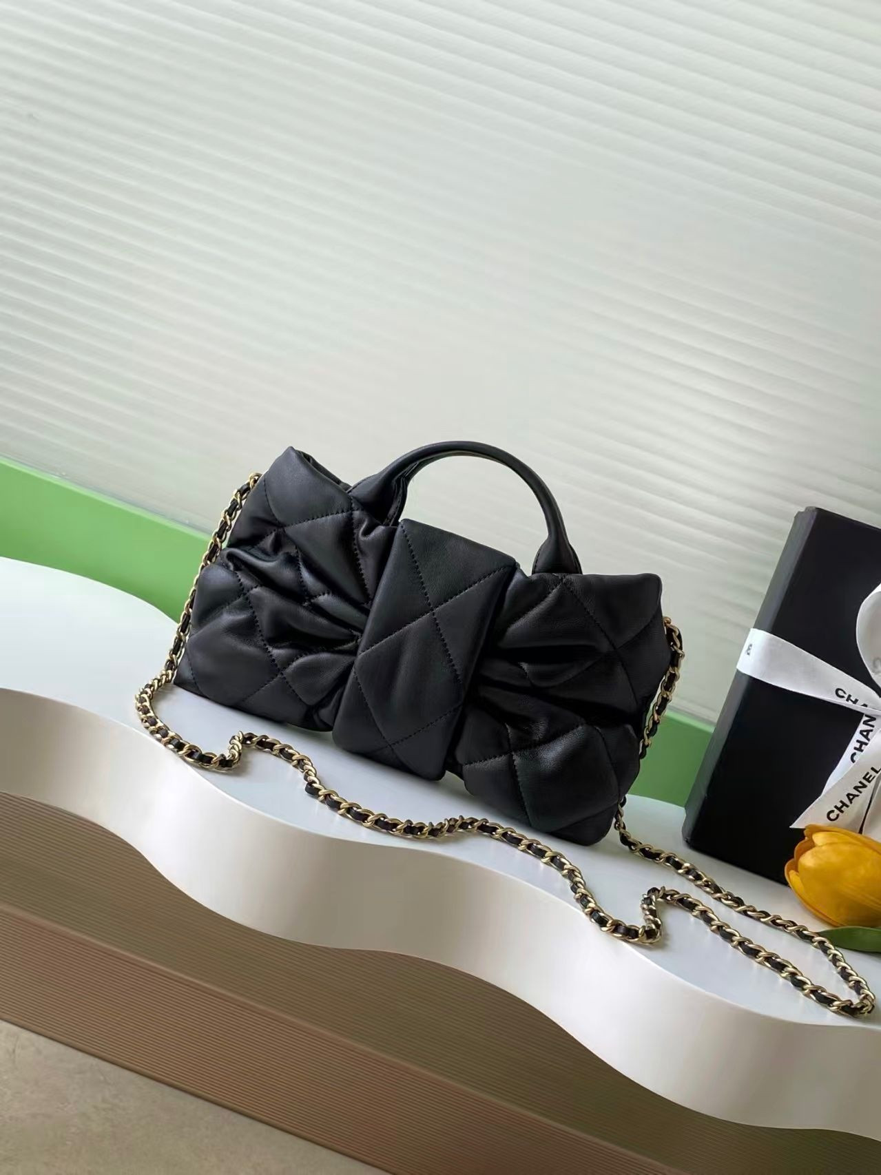 Ch*el mini bow bag 18x26x5cm