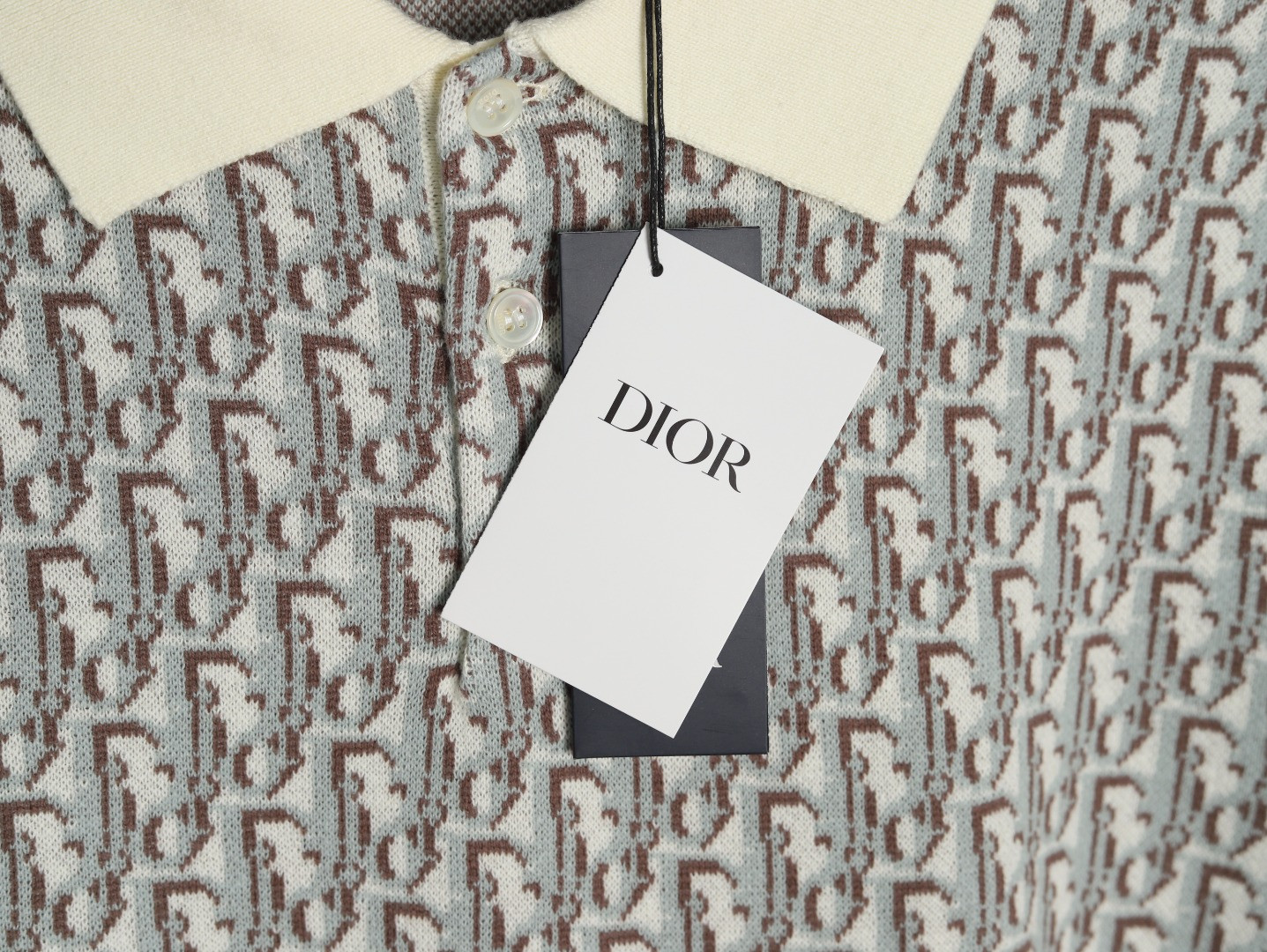 D*or knitting short-sleeved polo shirt
