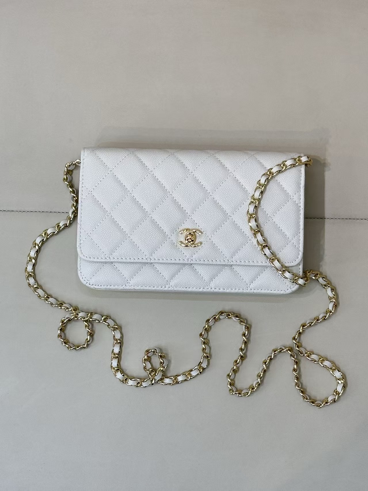 Ch*el woc classic wallet on chain 13x19cm