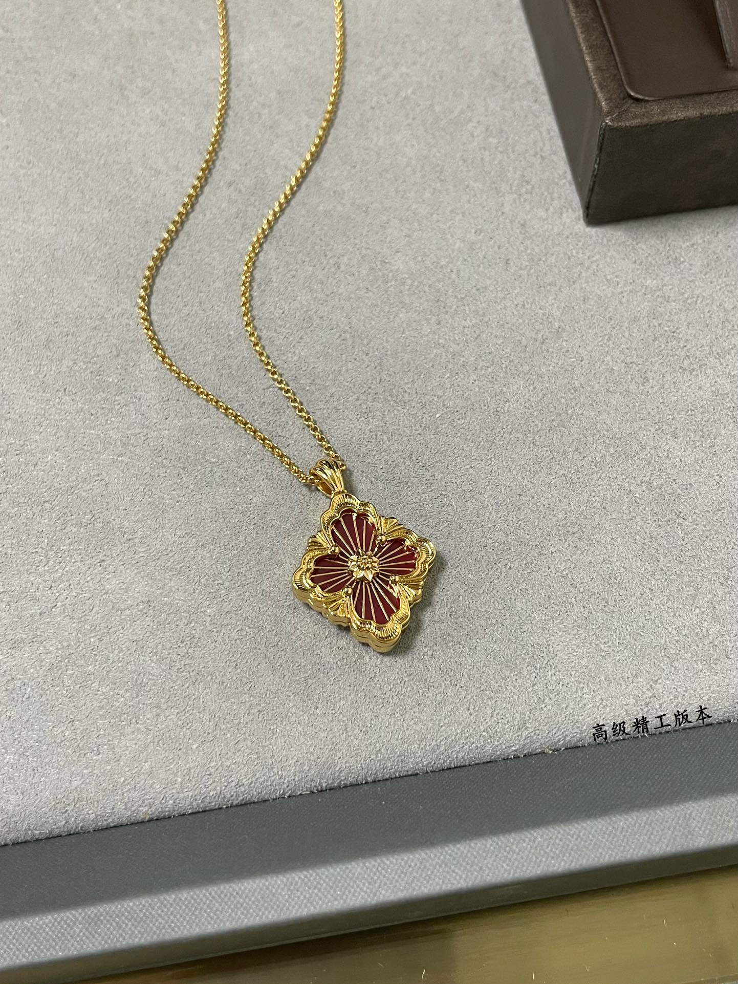 Bvcce11ati large opera red enamel necklace