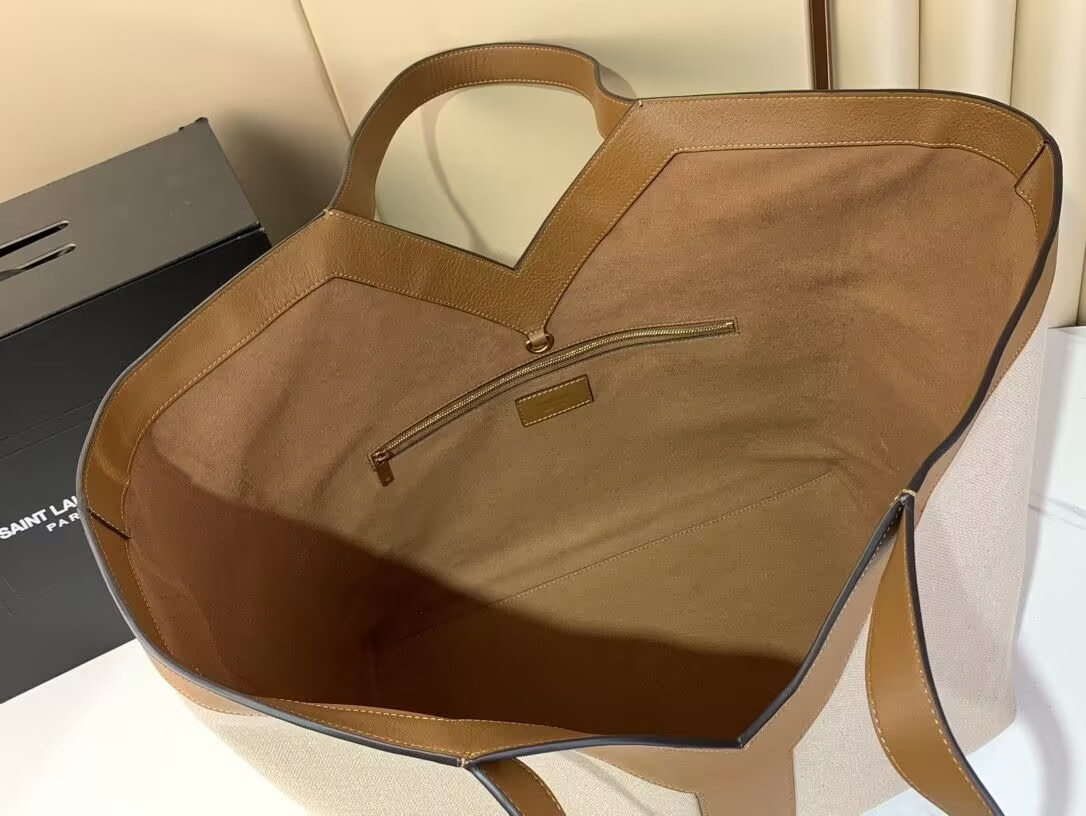 Y*L y tote in canvas and leather 37×32×7cm