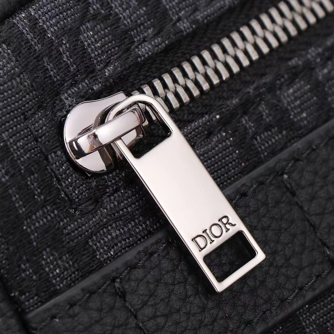 D*or mini safari bag with strap black D*or oblique jacquard 6.5 x 5 x 1.5 inches