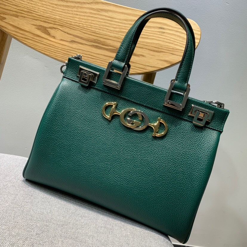 G*u*i zumi grainy leather small top handle bag