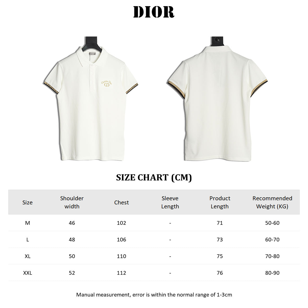 D*or 25ss short-sleeved polo shirt