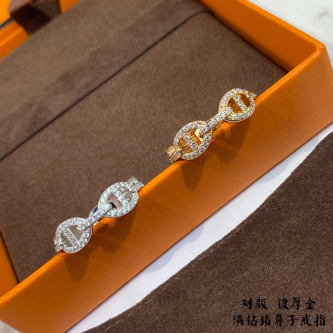 H**mes fully di*m*nd-encrusted collier de chien ring