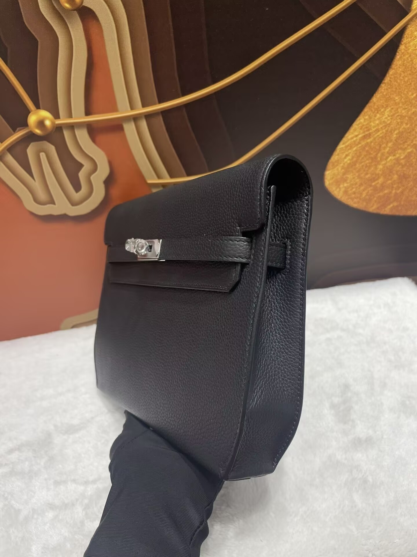 H**mes kelly depeches togo black 25cm