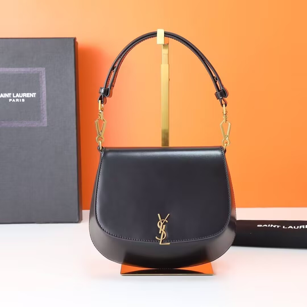 y*l voltaire top handle in box Sa**t Lau*nt 17.5x21x8cm