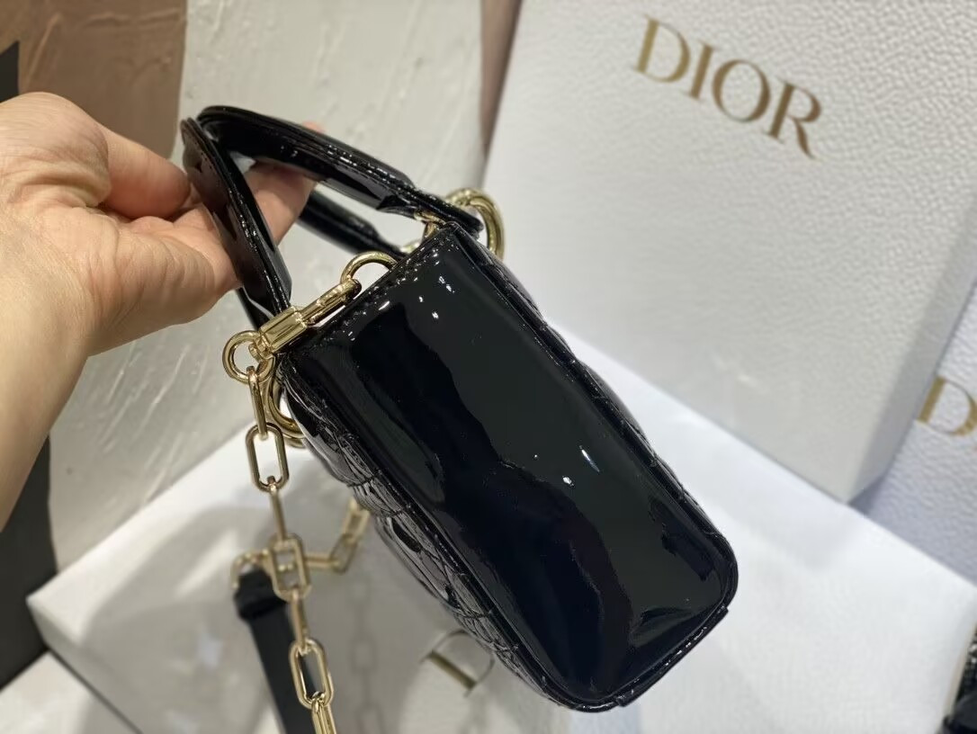 D*or small lady d-joy bag black  22x6x12cm
