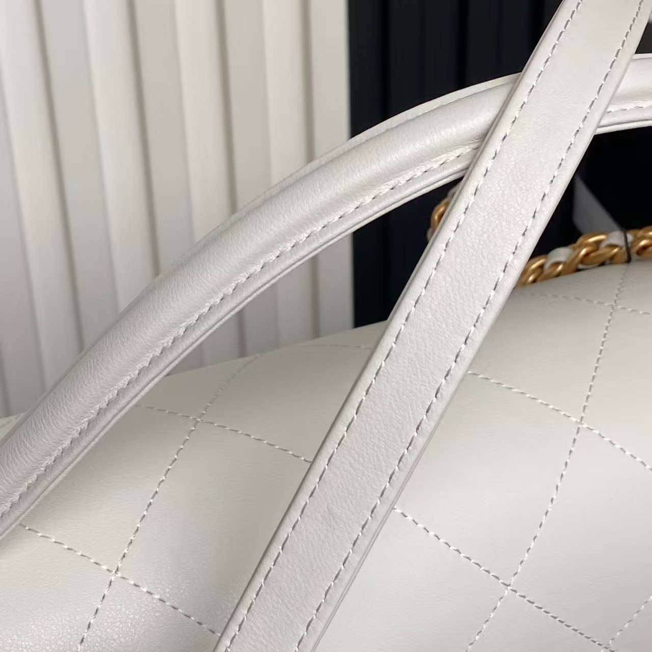 Ch*el maxi flap bag with top handle 26x37x10cm