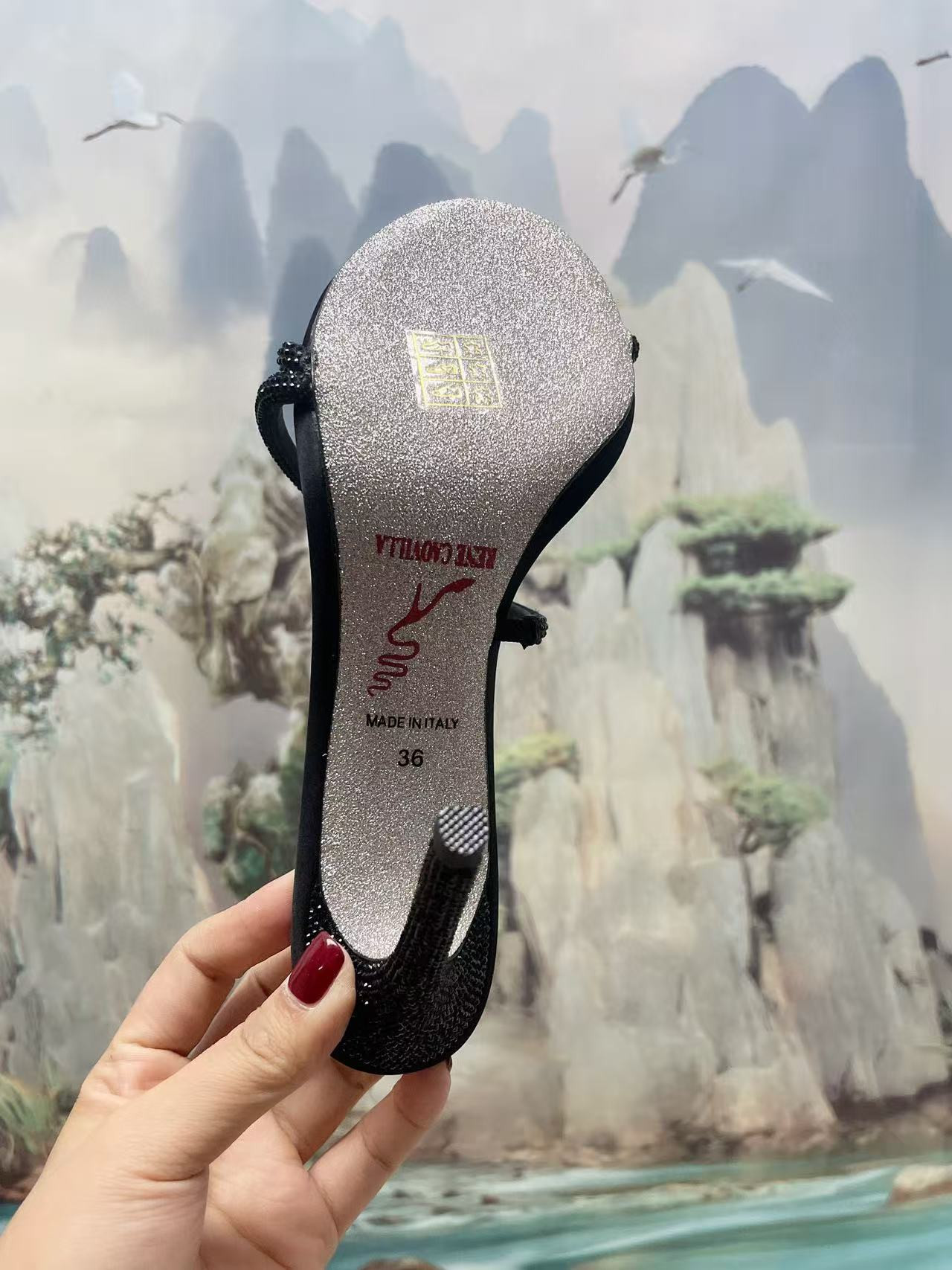 ua rené Ca0v1LLa open-toe crystal-embellished sandals 95mm