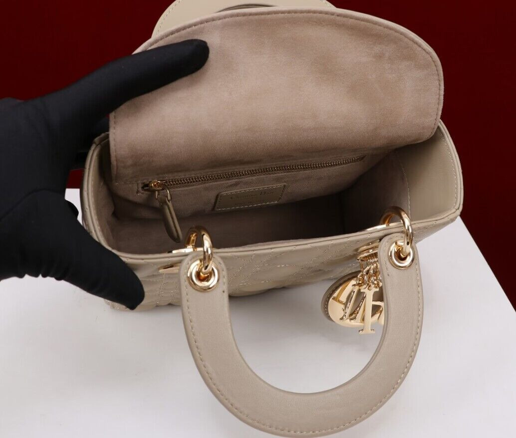 small lady D*or my abcD*or bag sand colored 20 x 17 x 8 cm