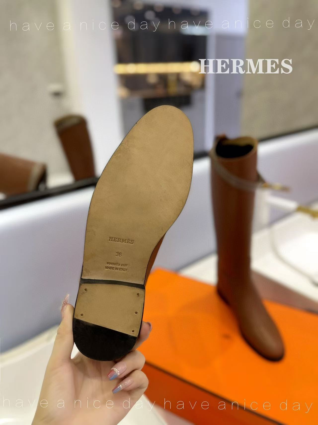 ua H**mes jumping boots