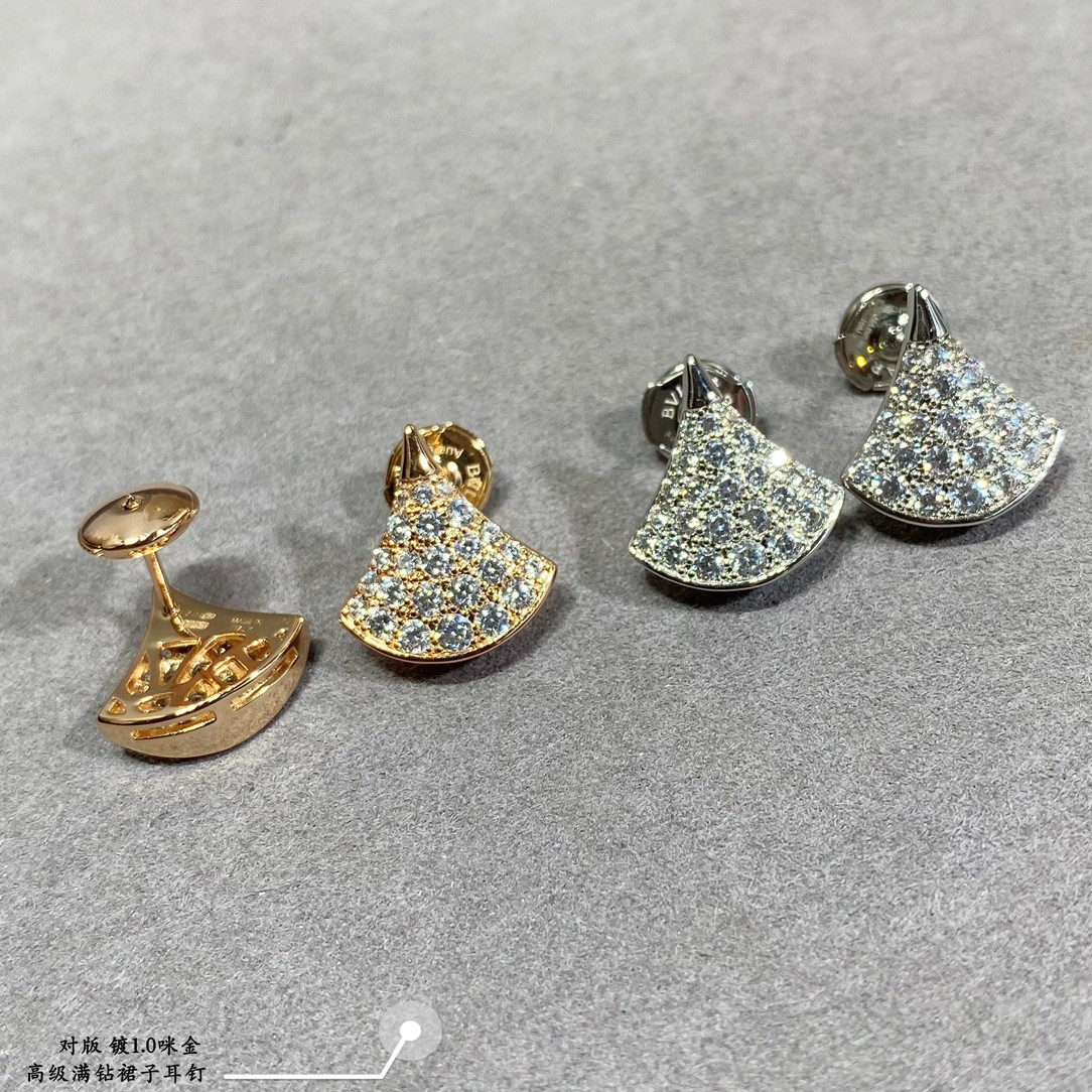 b*l*ai Di*m*nd fan-shaped skirt earrings