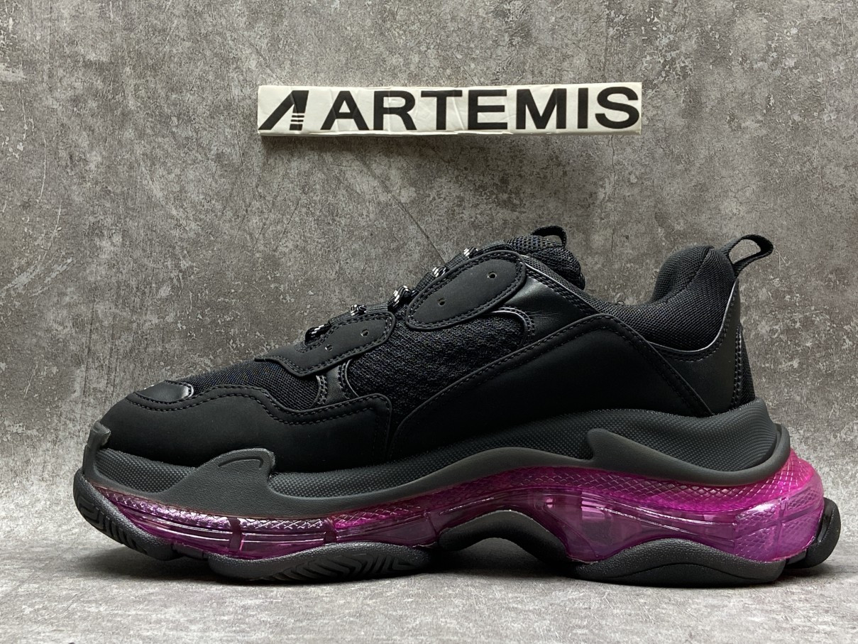 Balenciga Triple S Black Purple Clear Sole