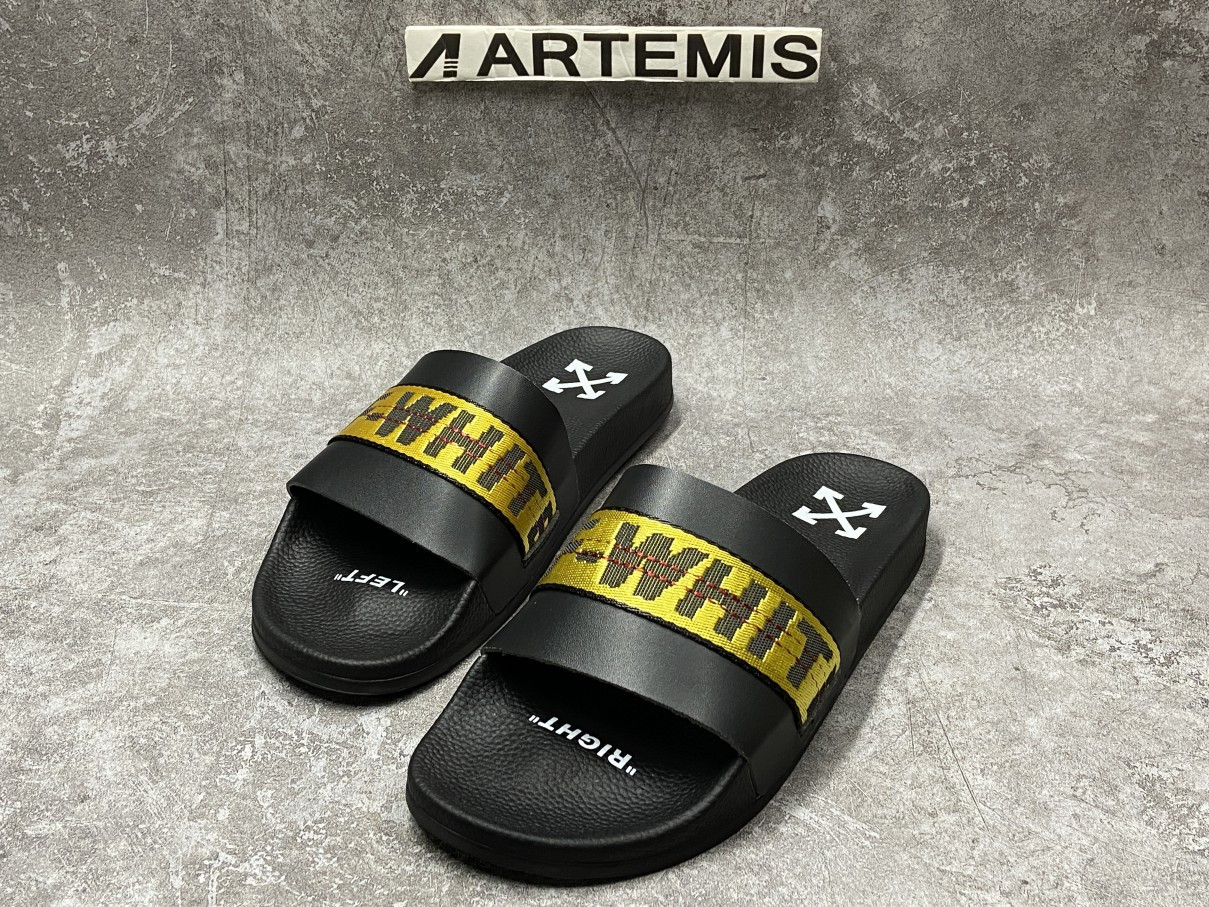 OFF-WHITE Slide Black Yellow (No Shoe Box)