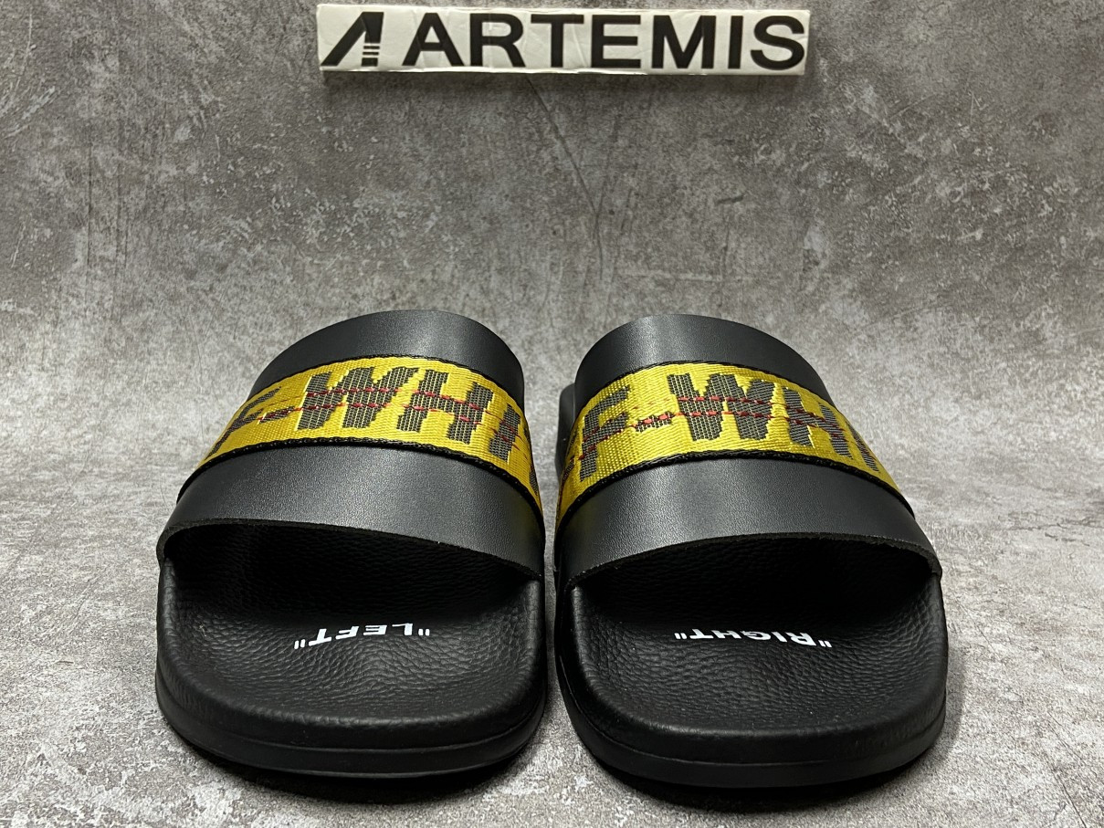 OFF-WHITE Slide Black Yellow (No Shoe Box)