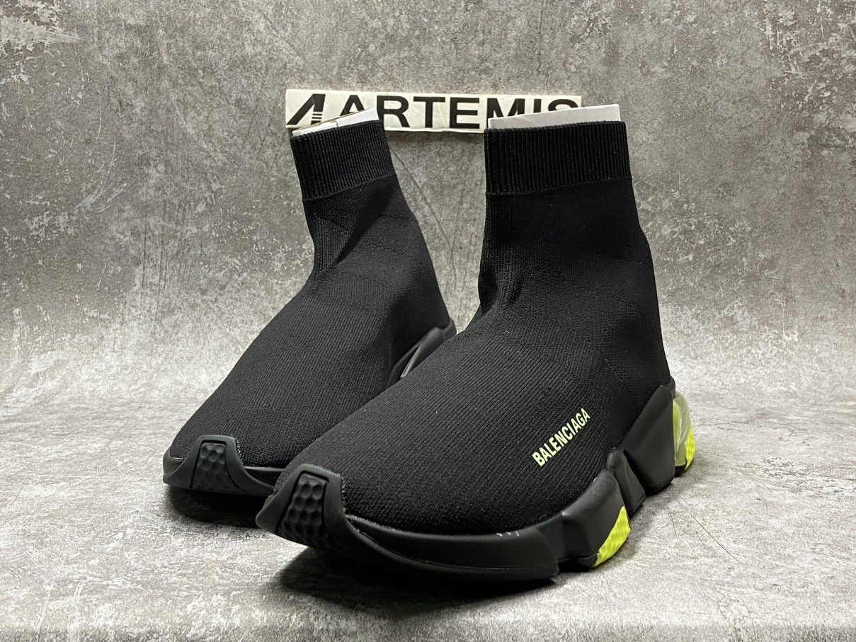 Balenciga Speed Trainer Clearsole Yellow Fluo