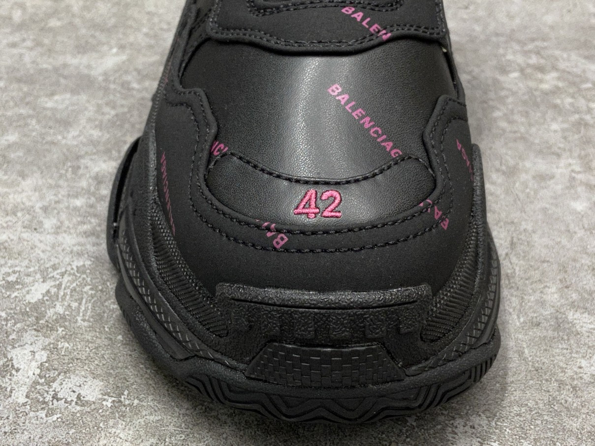 Balenciga Triple S Allover Logo Black Purple