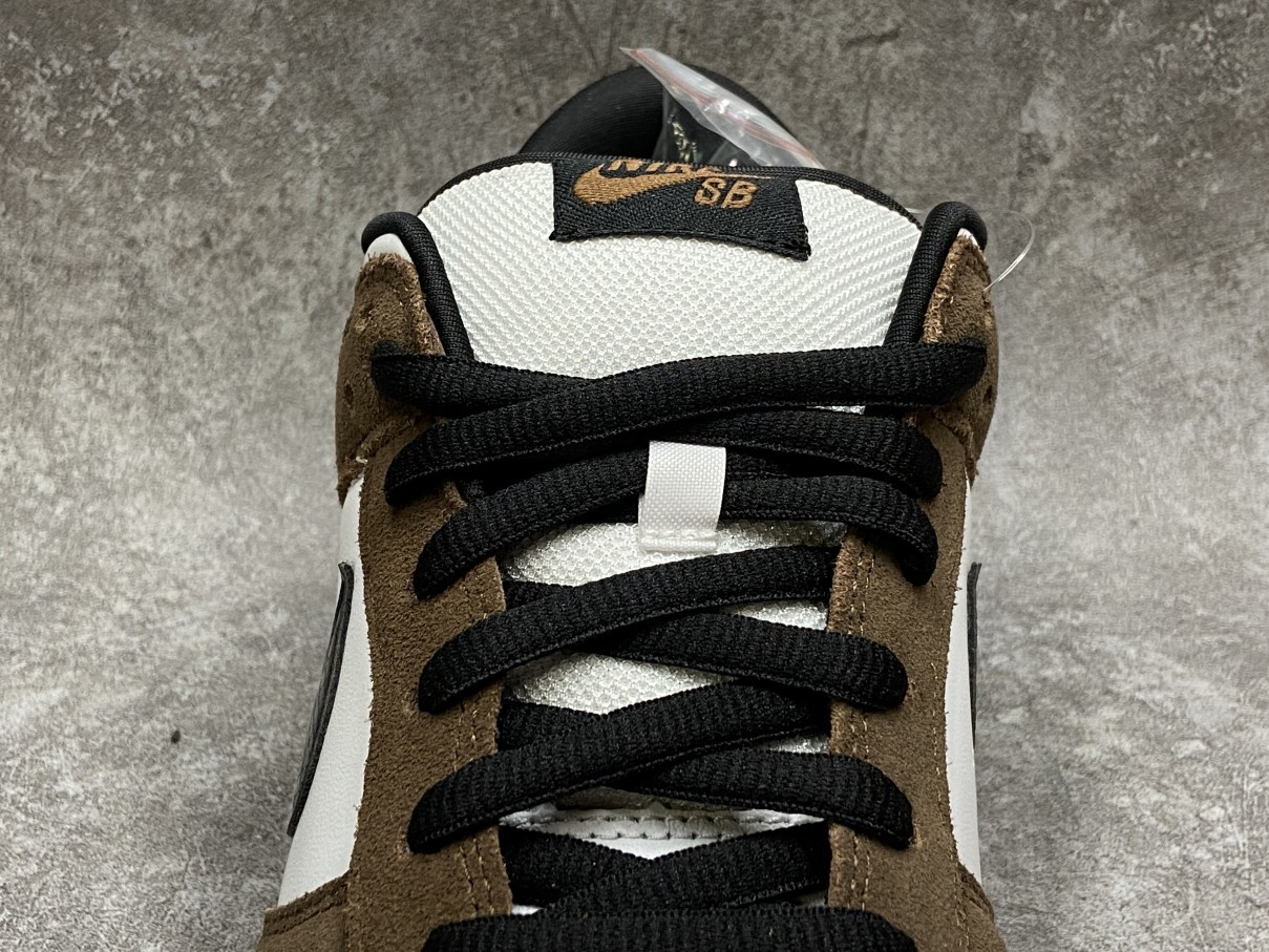 Nike SB Dunk Low White Black Trail End Brown