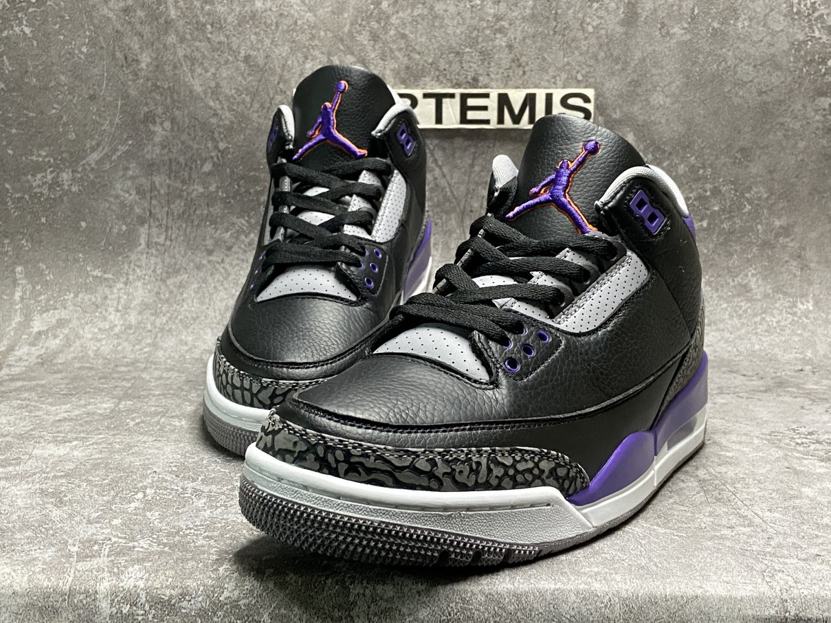 Air Jordan 3 Retro Black Court Purple