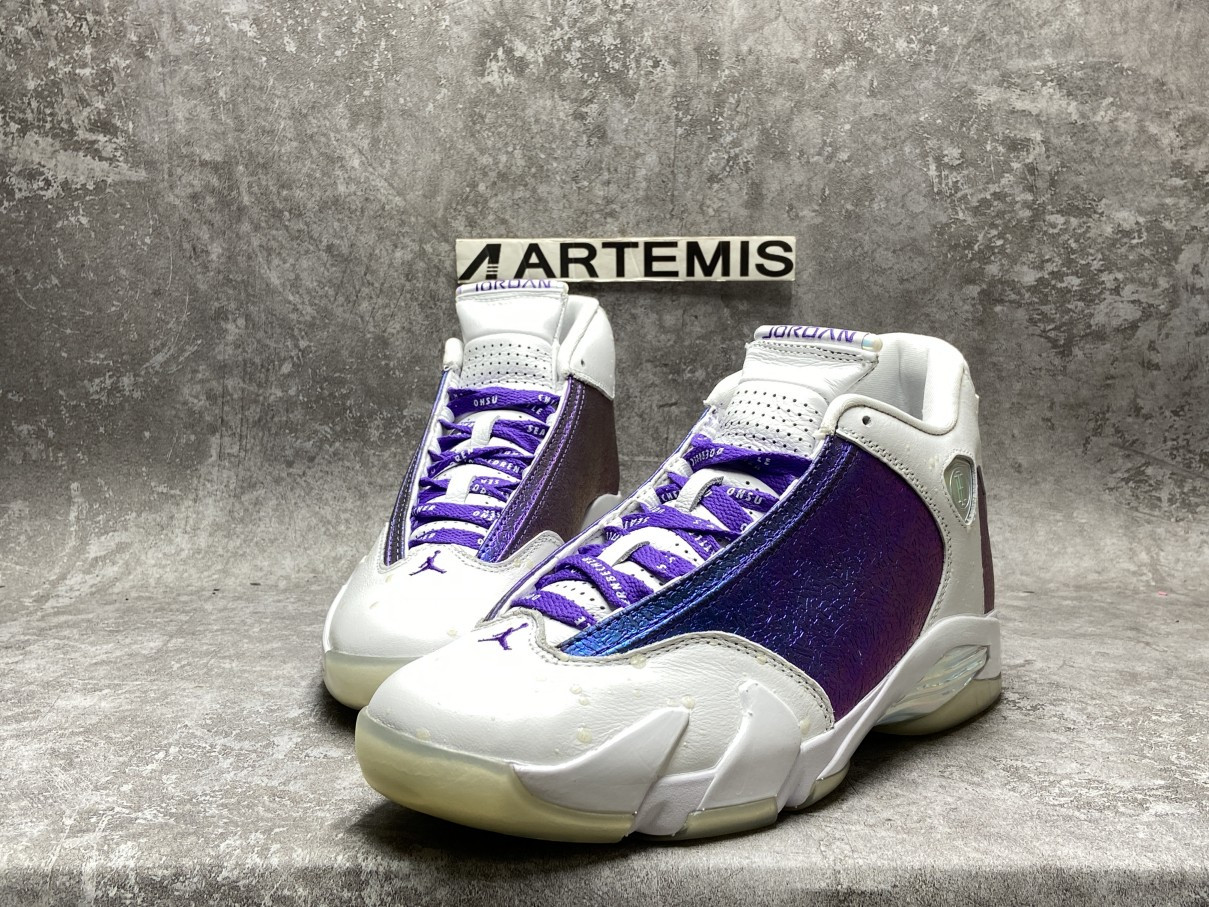 Air Jordan 14 White Purple