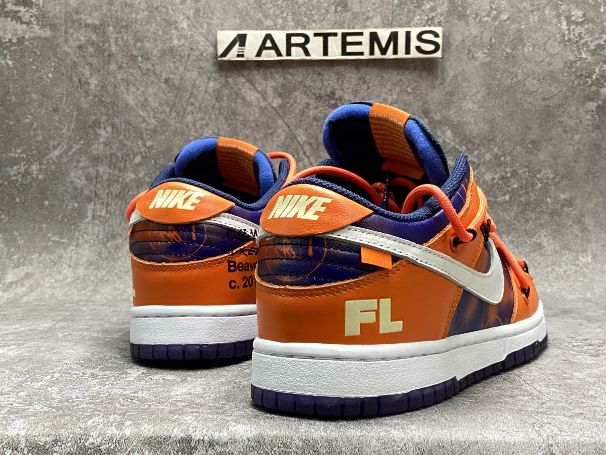 OFF WHITE x Nike Dunk Low x FL Orange Navy Blue White