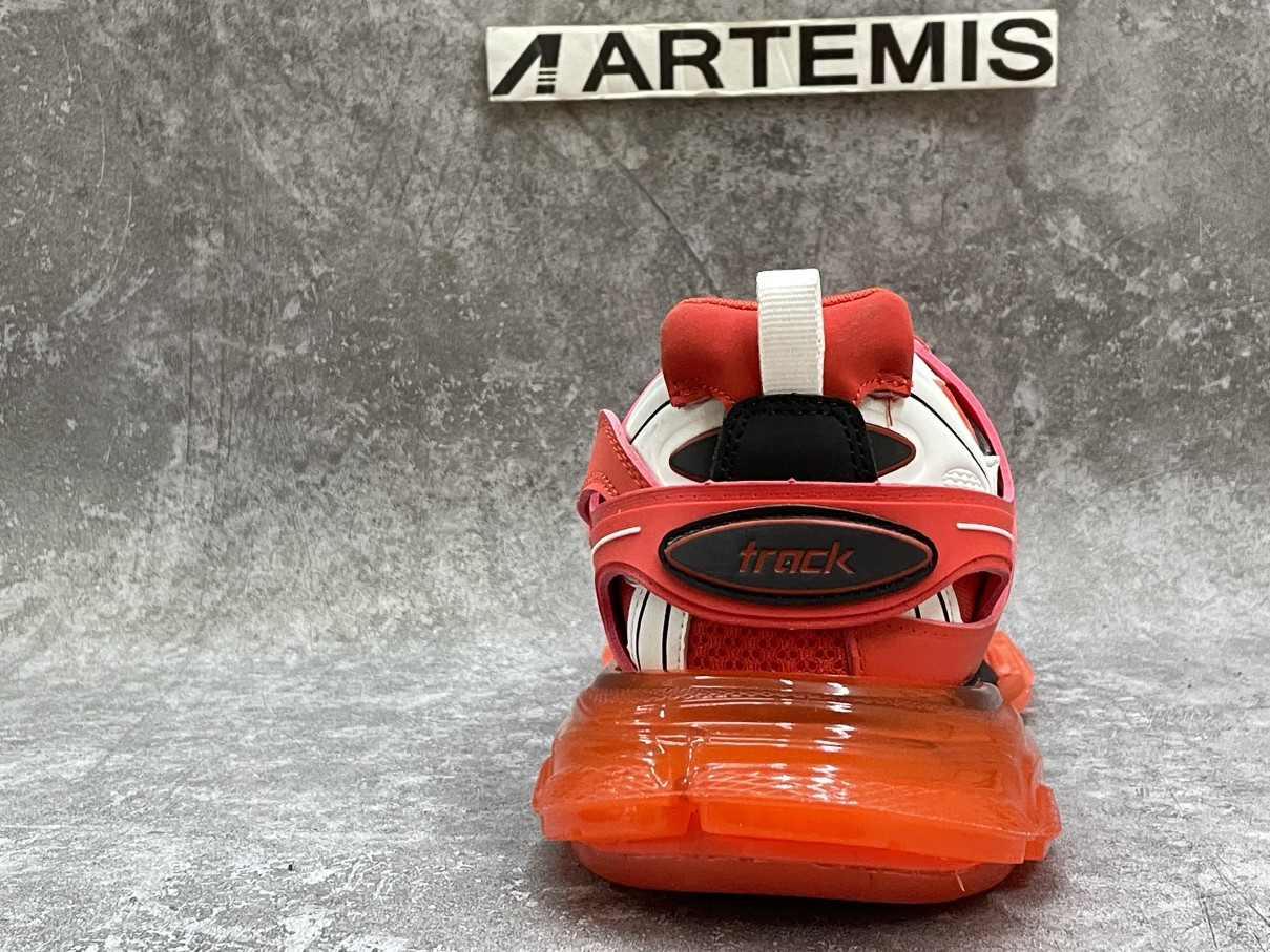 Balenciga Track Clear Sole Red