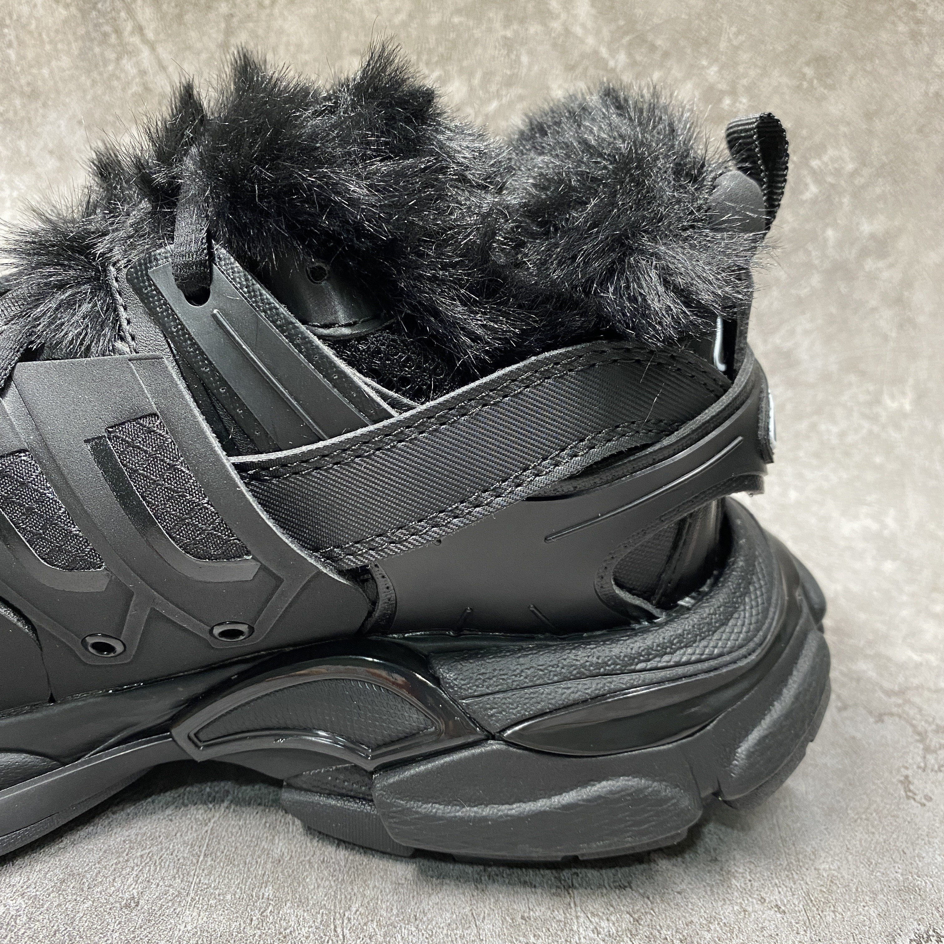 Balenciga Track Sneaker Black Fur