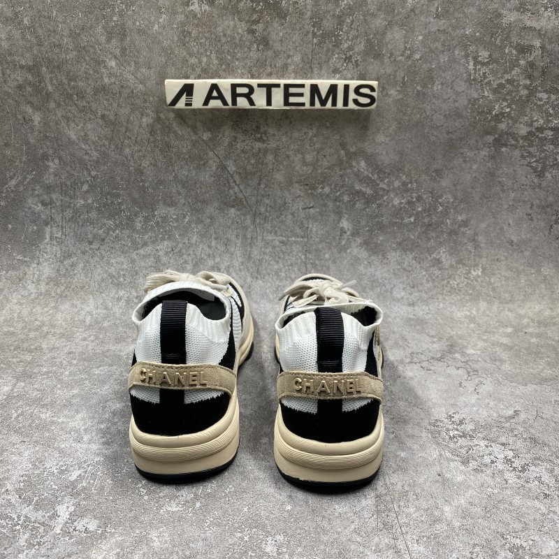 Channel Blended Fabrics Street Style Plain Sock Sneakers