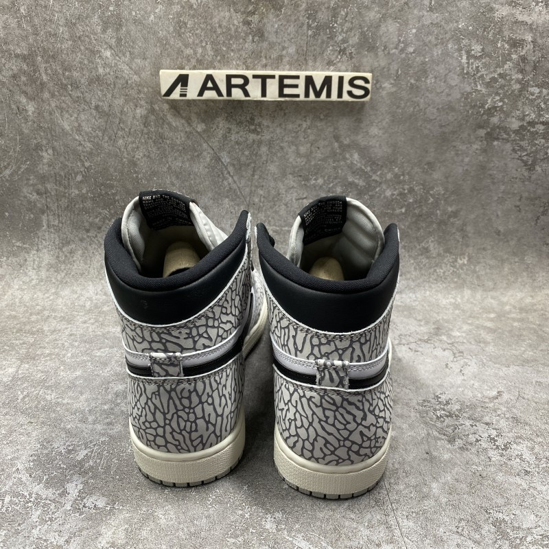 Air Jordan 1 Retro High Elephant Print White Cement