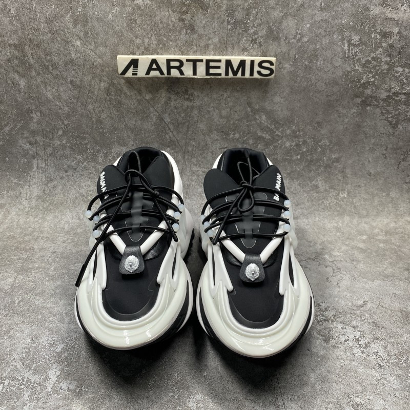 Balmain Unicorn Two-Tone Layered Sneakers