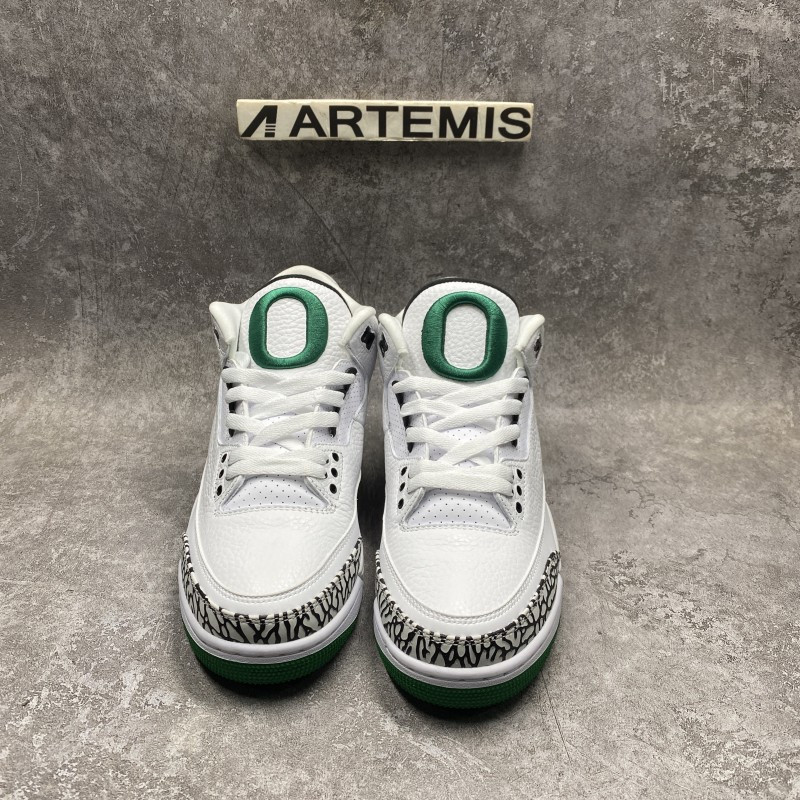 Air Jordan 3 Retro Oregon Ducks Pit Crew White