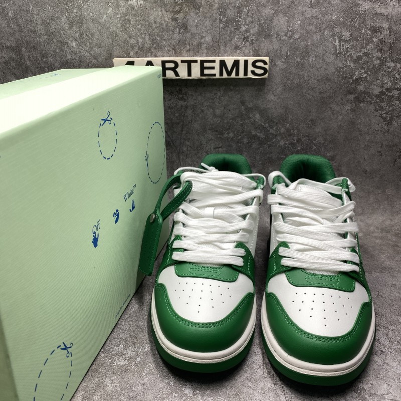 OFF-WHITE Out of Office Low Top Green White