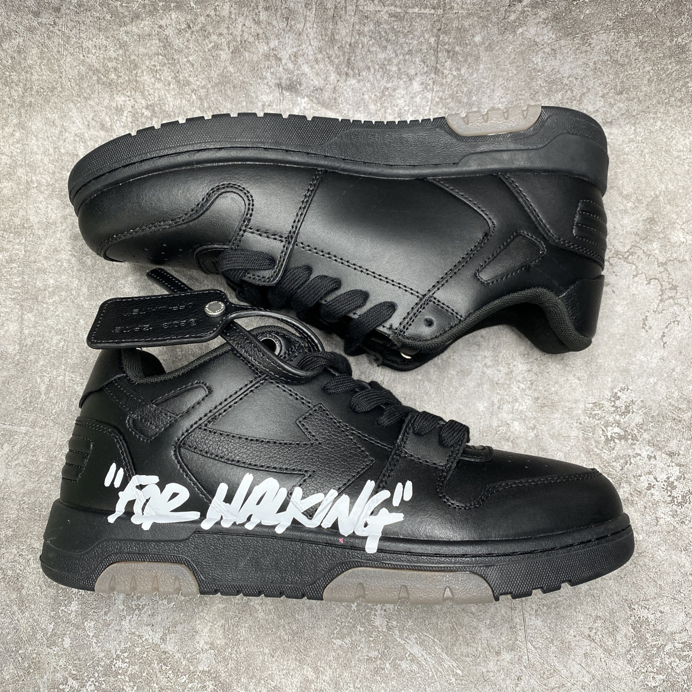 OFF-WHITE Out Of Office OOO For Walking Low Tops Black White (SS22)