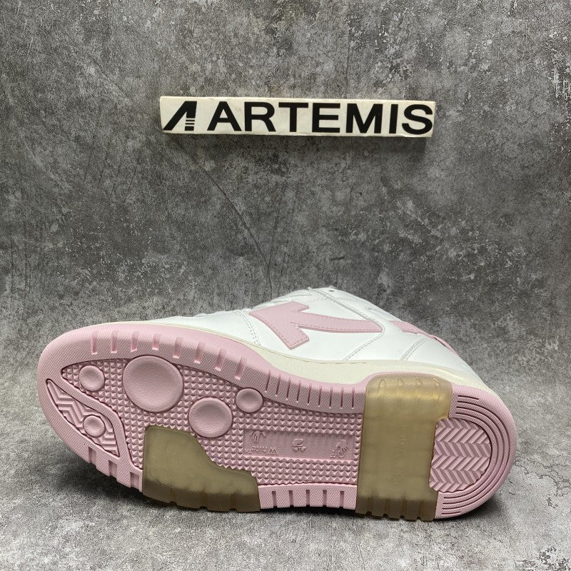 OFF-WHITE Out Of Office OOO Low Tops White Light Pink