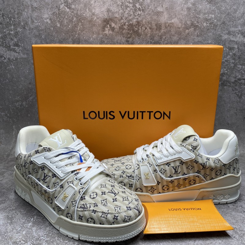 LV Trainer Beige Stripe Monogram