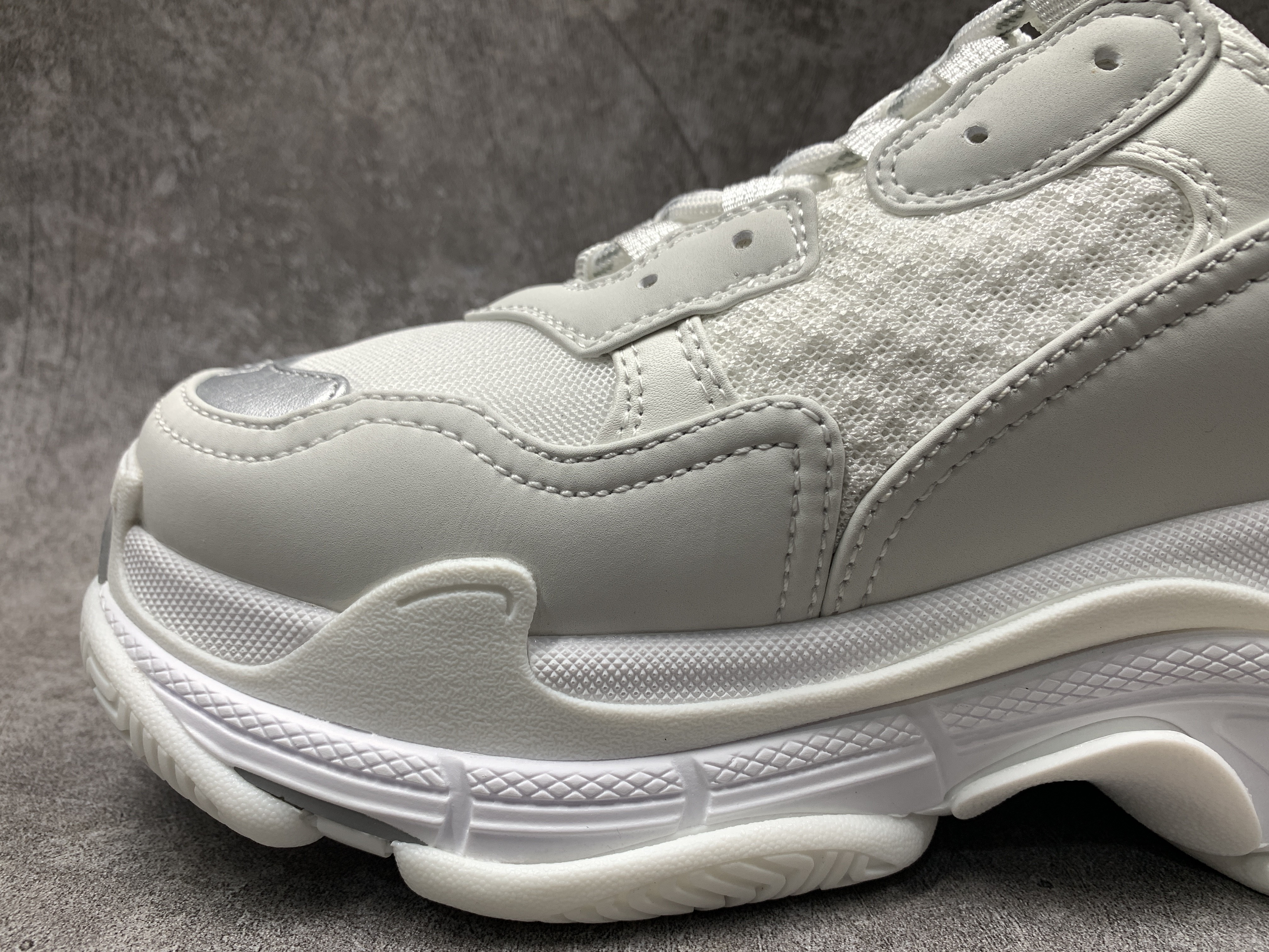 Balenciga Triple S Sneaker White and Metal Grey