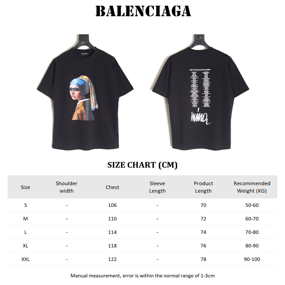 Ba*len*cia*ga 25ss short-sleeved t-shirt