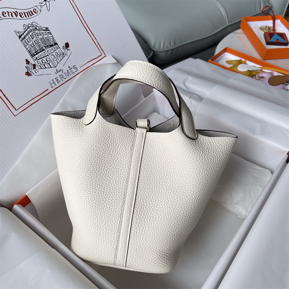 H**mes picotin 18cm milky white without original box