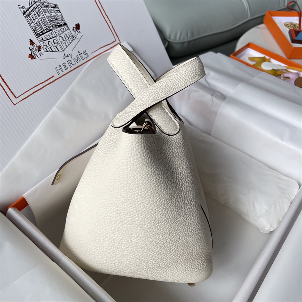 H**mes picotin 18cm milky white without original box