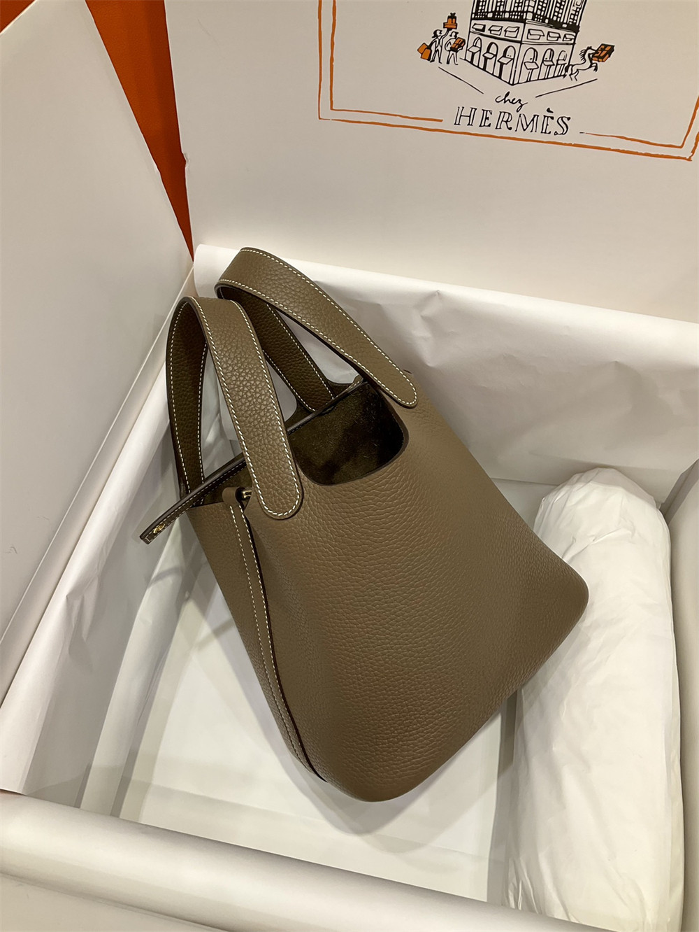 H**mes picotin 18cm elephant gray without original box