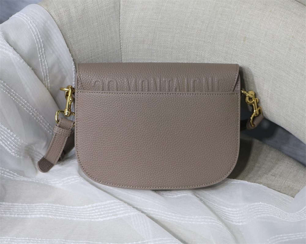 medium D*or bobby bag grey grained calfskin