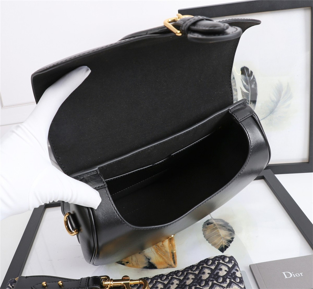large D*or bobby bag black box calfskin