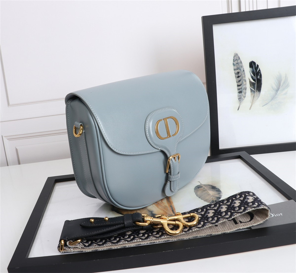 large D*or bobby bag light blue box calfskin