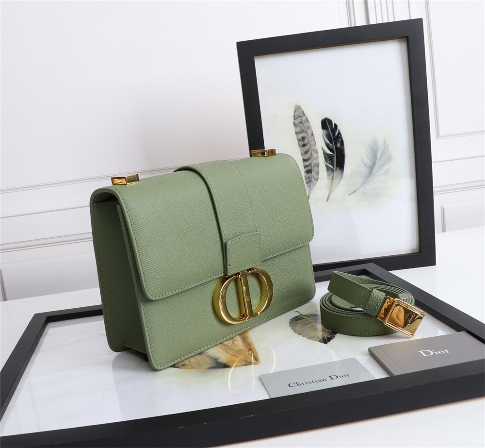 D*or 30 montaigne chain bag grained green