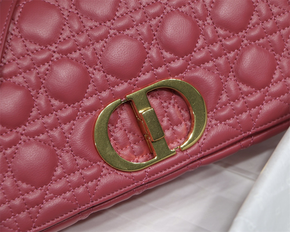 medium d*or caro bag S*pple cannage calfskin 25.5 x 15.5 x 8 cm